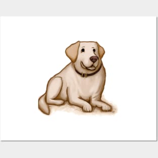 Cute Labrador Retriever Drawing Posters and Art